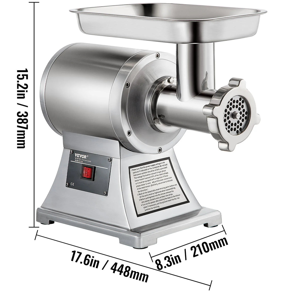 SucceBuy 122 Kg/H 250 KG/H Electric Meat Mincer Chopper Heavy Duty Food Processors Kitchen Appliances Commercial Grinder Machine