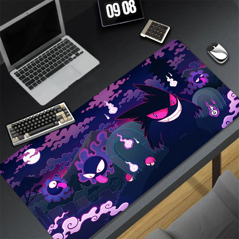 XXL Play Mat Laptop Black Gaming Accessories Mouse Pad Japan Anime Keyboard Rug PC P-pokemon Gengar Mousepad Gamer Keyboard Rug