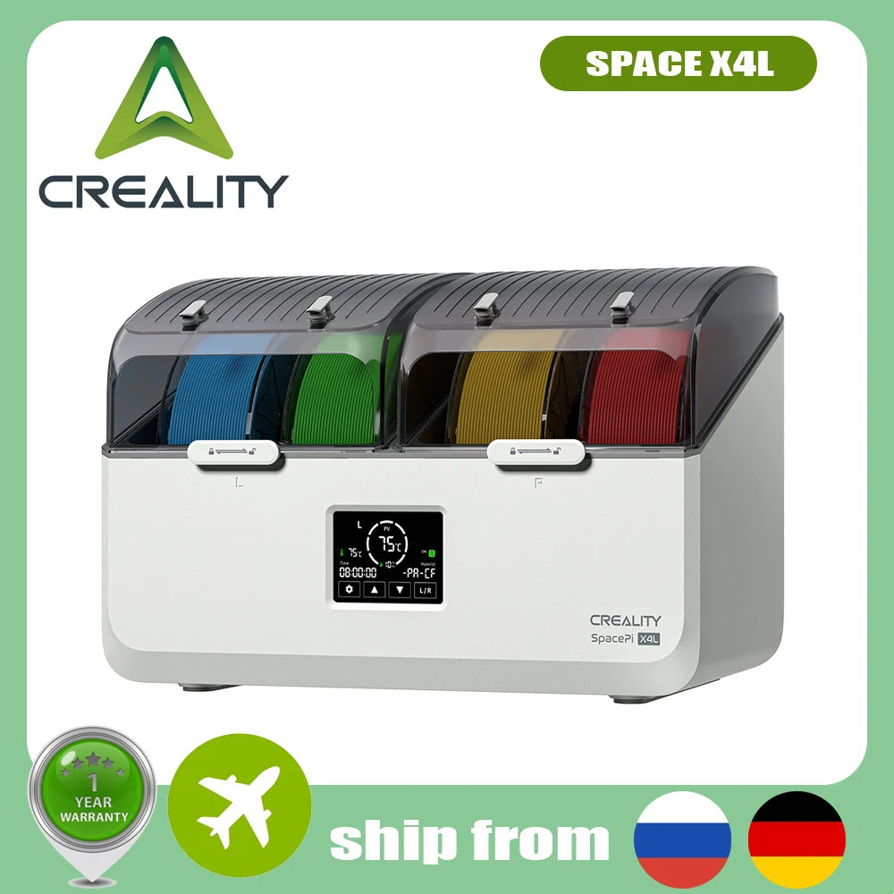 Creality Space X4L Filament Dryer 3D Printer 4 Pools Filament Dehydrator Dual Independent Heating Chamber 45℃-75℃ 1.75-2.85mm