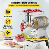 SucceBuy 122 Kg/H 250 KG/H Electric Meat Mincer Chopper Heavy Duty Food Processors Kitchen Appliances Commercial Grinder Machine