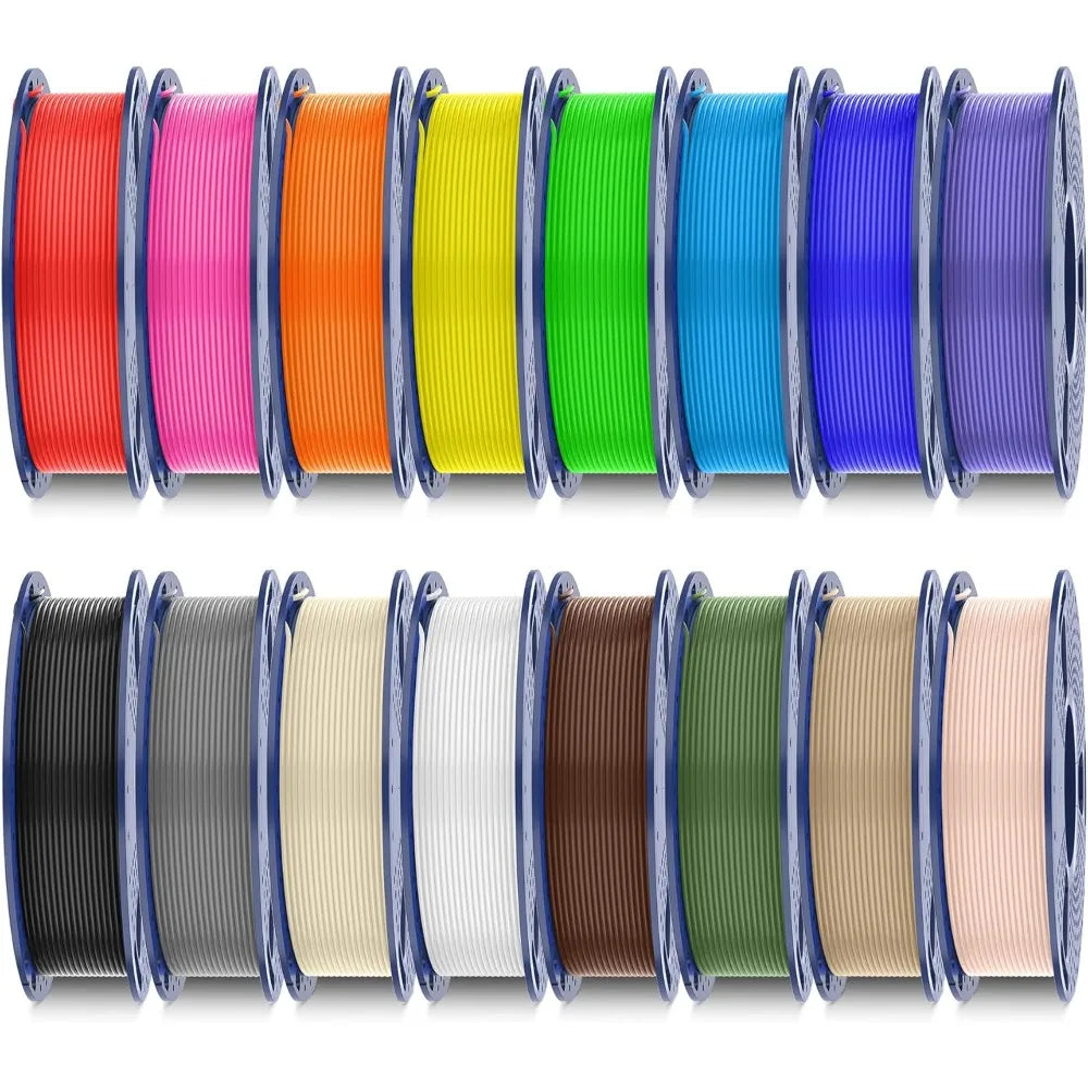 PLA+ 3D Printer Filament 1.75mm 16 Spool Bundle Multicolor 4kg Total Vacuum Sealed