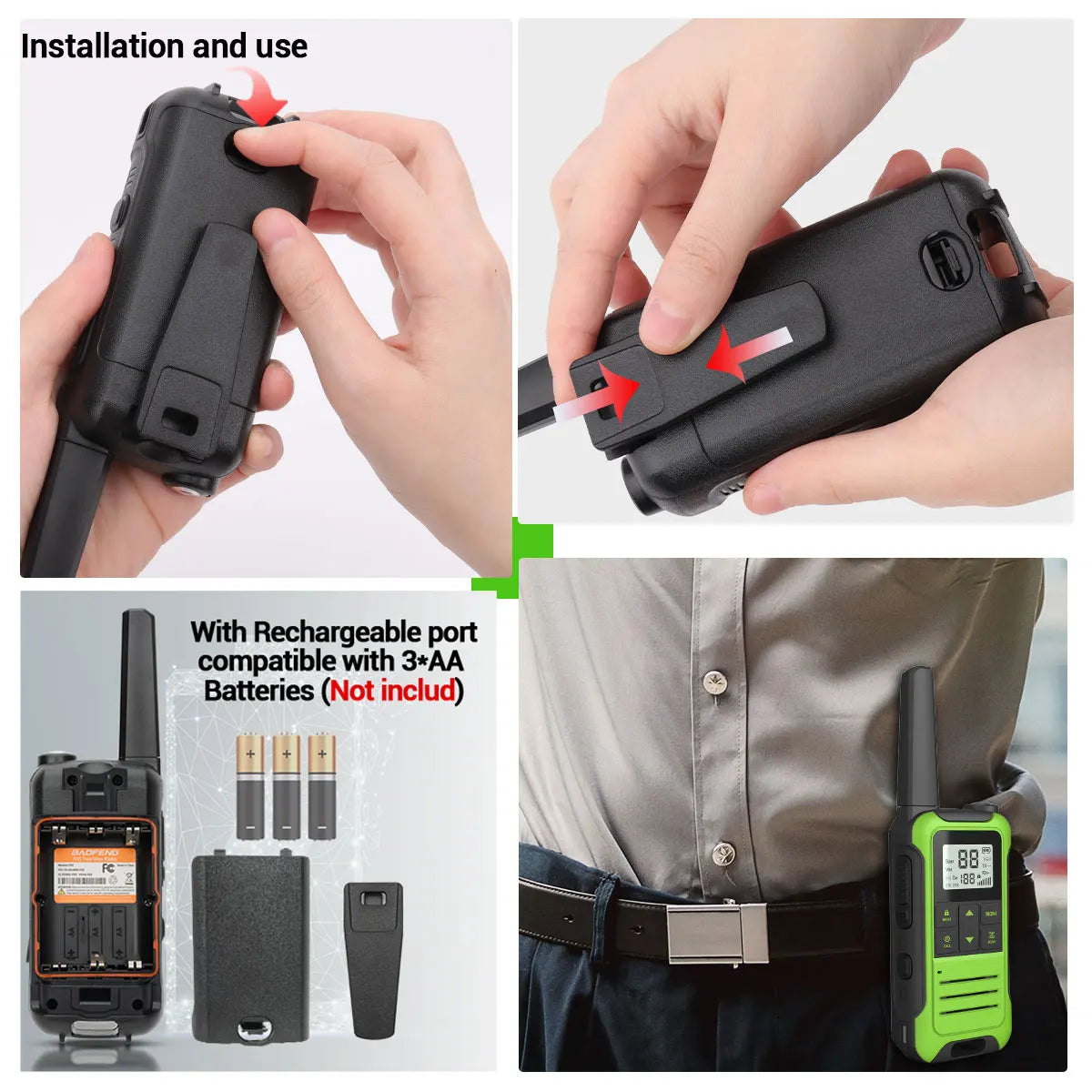 2pcs Baofeng F22 Mini Walkie Talkie PMR 446MHZ Long Range NOAA Type-C Charger Portable Two Way Ham Radio For Hiking