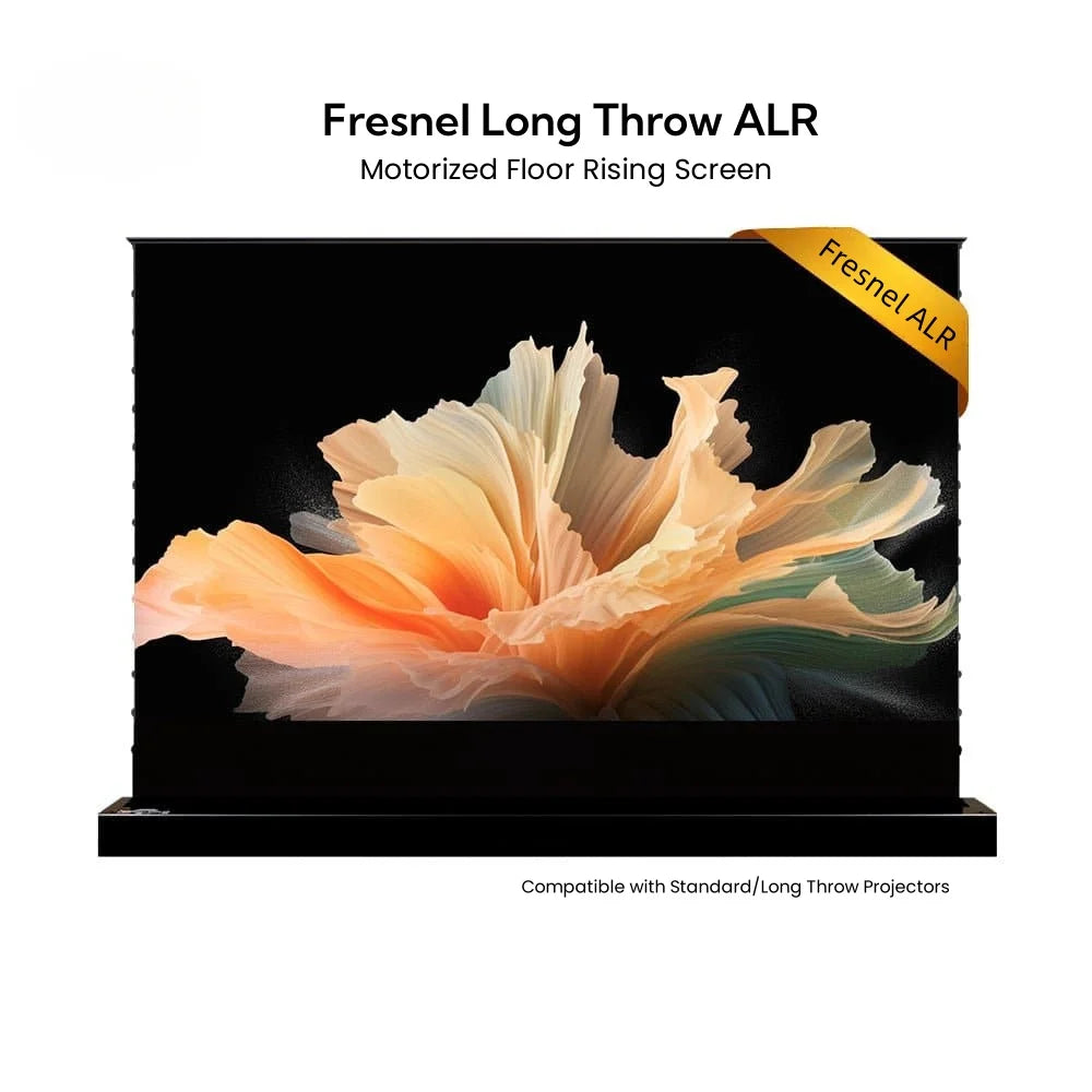 150 Inch ALR Fresnel High Gain Screen 8K Home Theater Electric Tension Floor Rising Projection Screens for Normal Projector