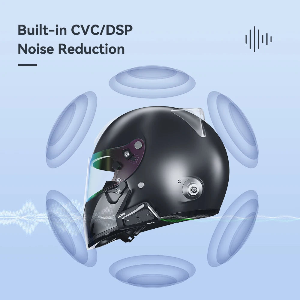 LEXIN-MeshCom Motorcycle MESH&Bluetooth Headset Intercom ,With Mesh Communication System, Parallel Audio- Intercom,24 Riders