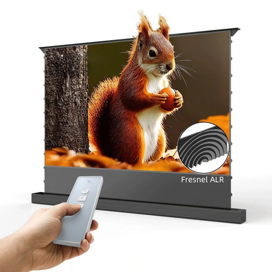150 Inch ALR Fresnel High Gain Screen 8K Home Theater Electric Tension Floor Rising Projection Screens for Normal Projector