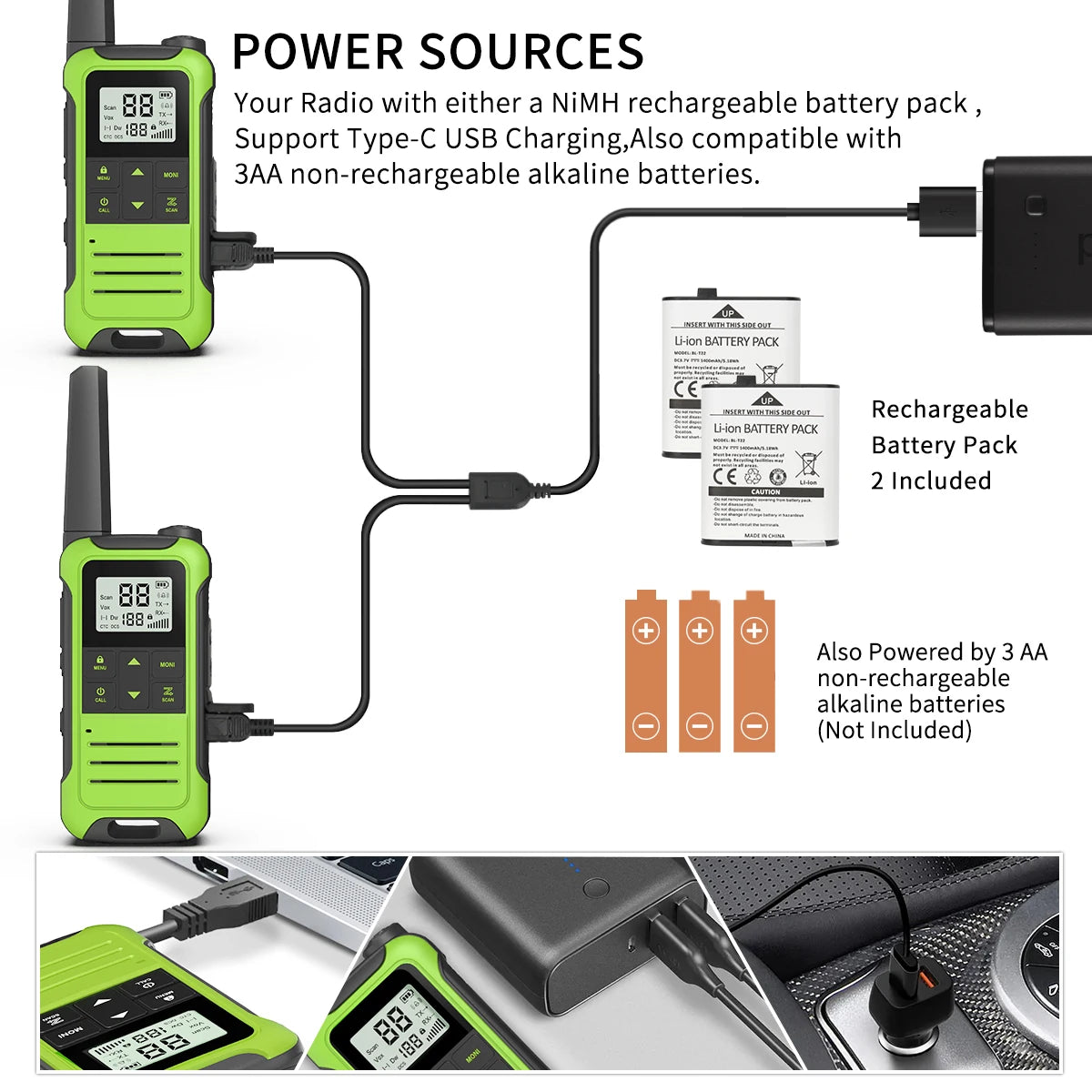 2pcs Baofeng F22 Mini Walkie Talkie PMR 446MHZ Long Range NOAA Type-C Charger Portable Two Way Ham Radio For Hiking