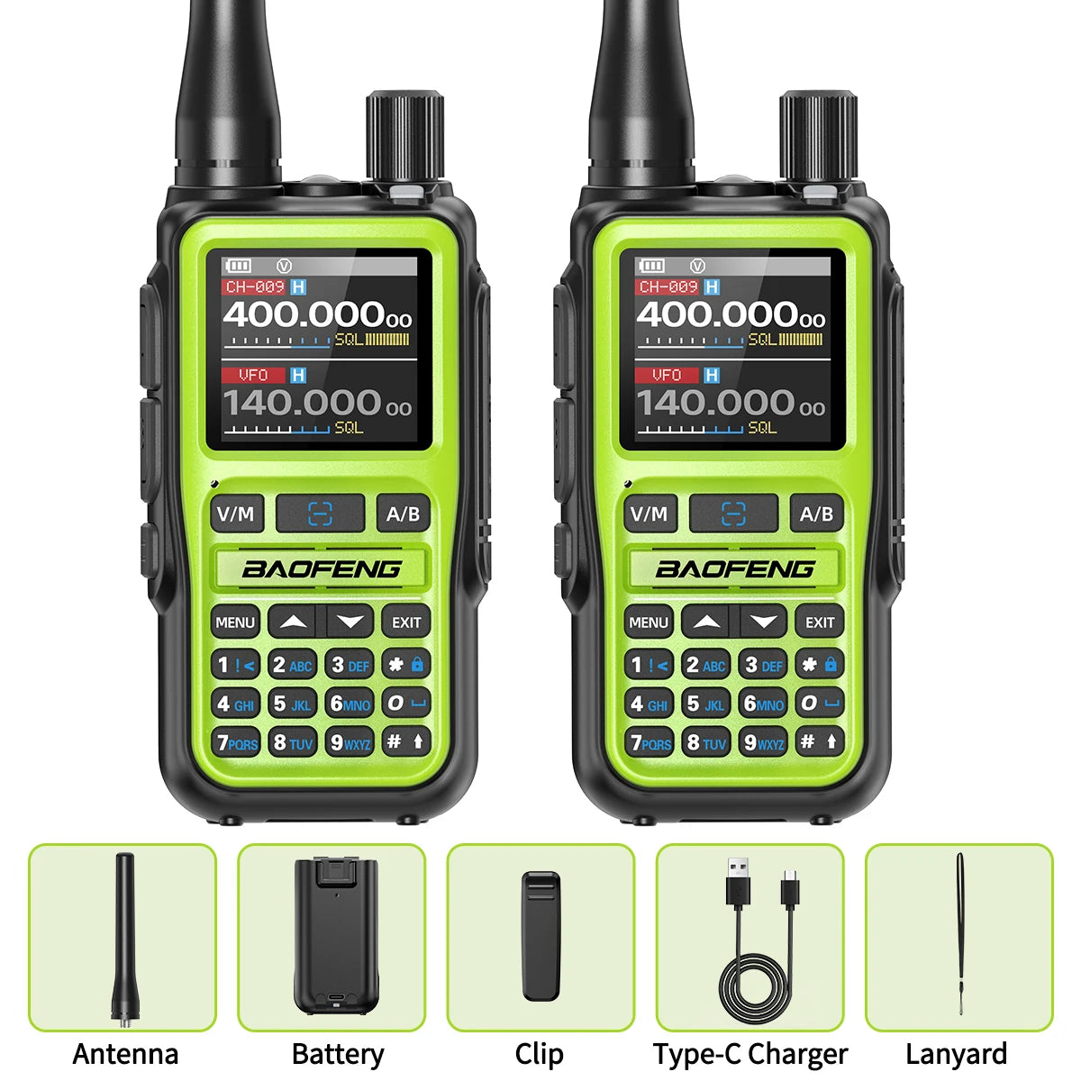 1/2PCS BAOFENG UV-5R Mini Walkie Talkie Dual PTT Wireless Bluetooth Programming Multi-Band Type-C Charge Long Range Ham Radio