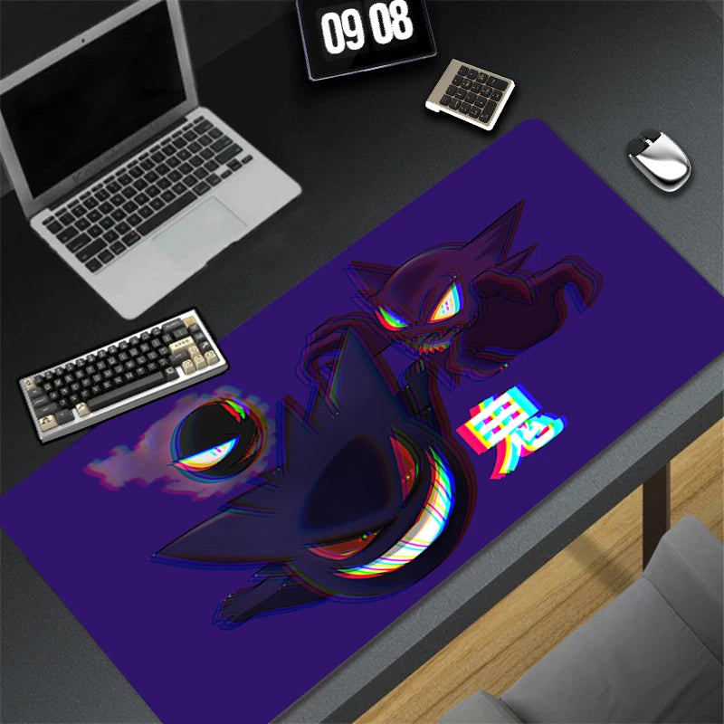 XXL Play Mat Laptop Black Gaming Accessories Mouse Pad Japan Anime Keyboard Rug PC P-pokemon Gengar Mousepad Gamer Keyboard Rug