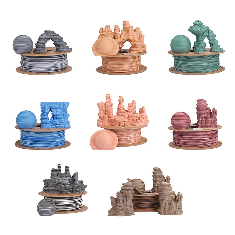 ESUN PLA 3D Printer Filament PLA Rock 3D Filament 1KG Rock Circle Frosted Filament for Bambu Lab Dual Color Rock 3D Filament
