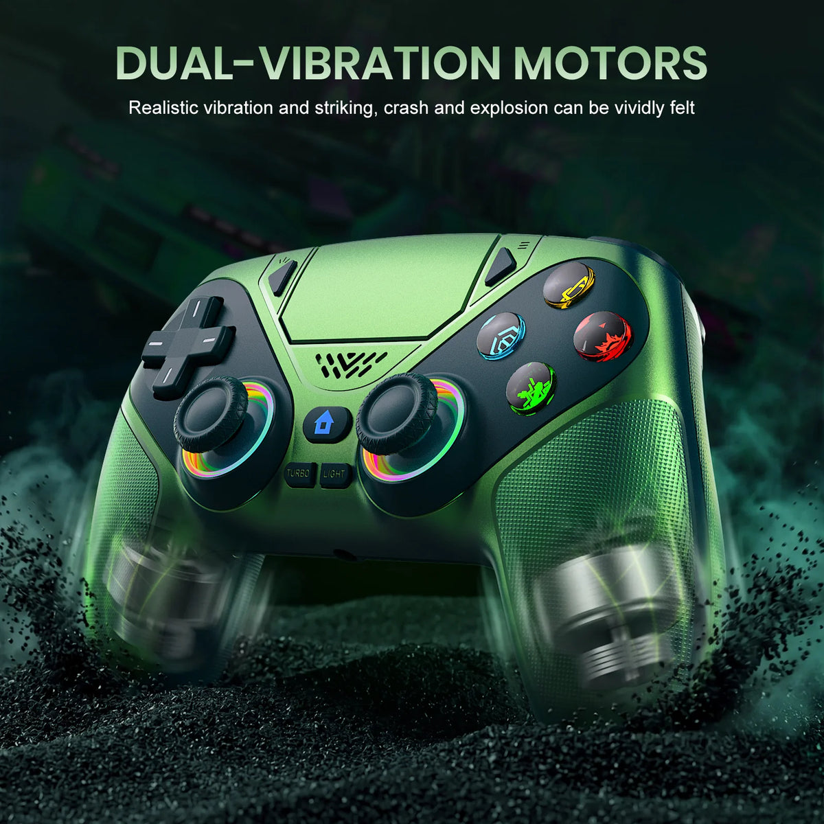 For Playstation 5 Controller RGB Wireless Gaming Bluetooth Control PS5 Macro/Turbo Vibration Dual Sense Anti-Drift Game Joystick
