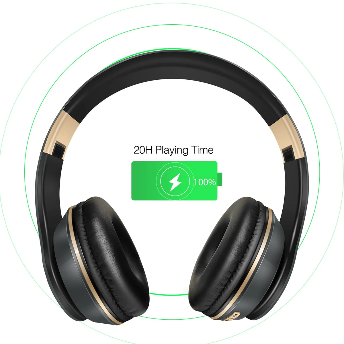 Bluetooth Earphones Over-ear Foldable Computer Wireless Headphones with Mic Noise Cancellation HIFI Stereo Gaming Headset