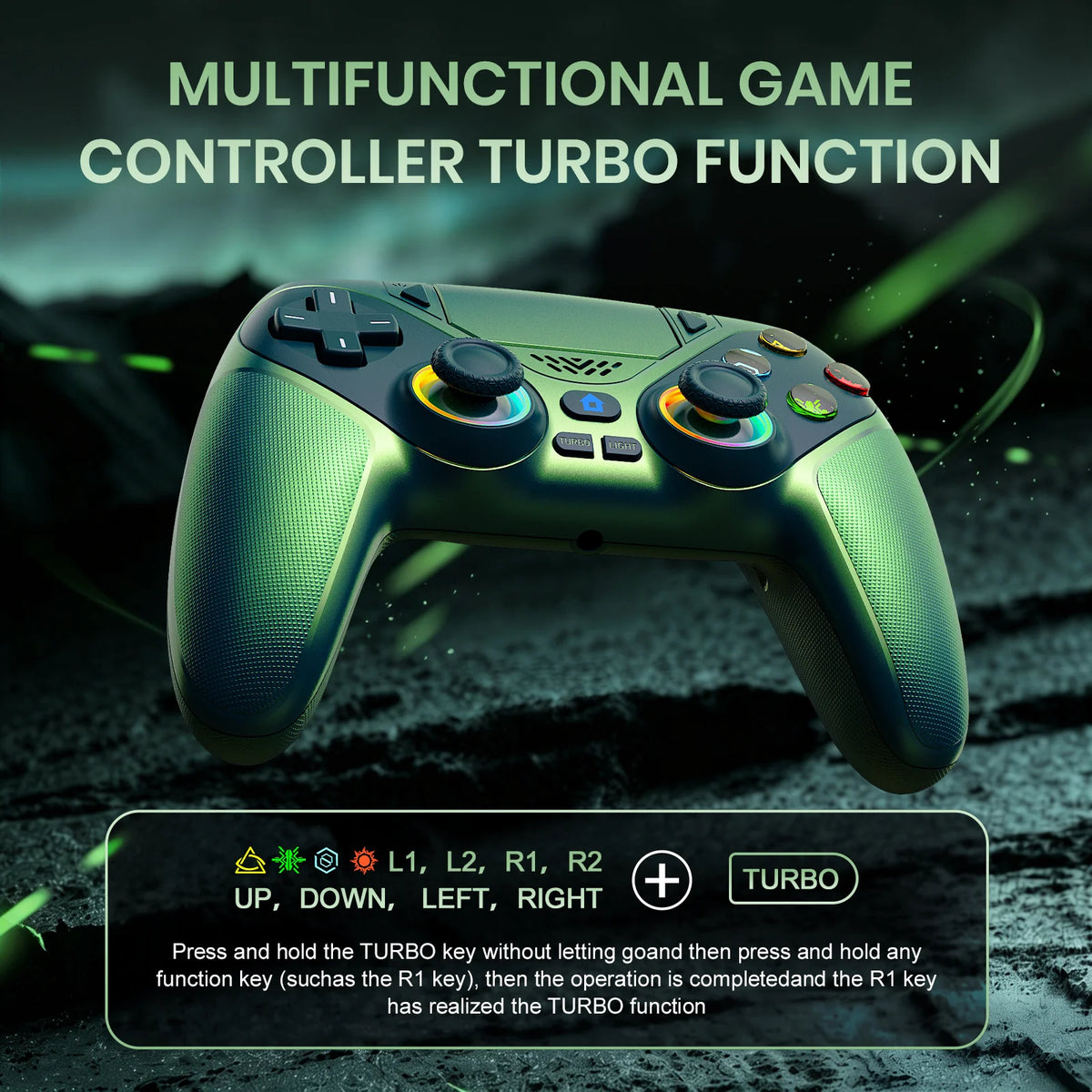 For Playstation 5 Controller RGB Wireless Gaming Bluetooth Control PS5 Macro/Turbo Vibration Dual Sense Anti-Drift Game Joystick