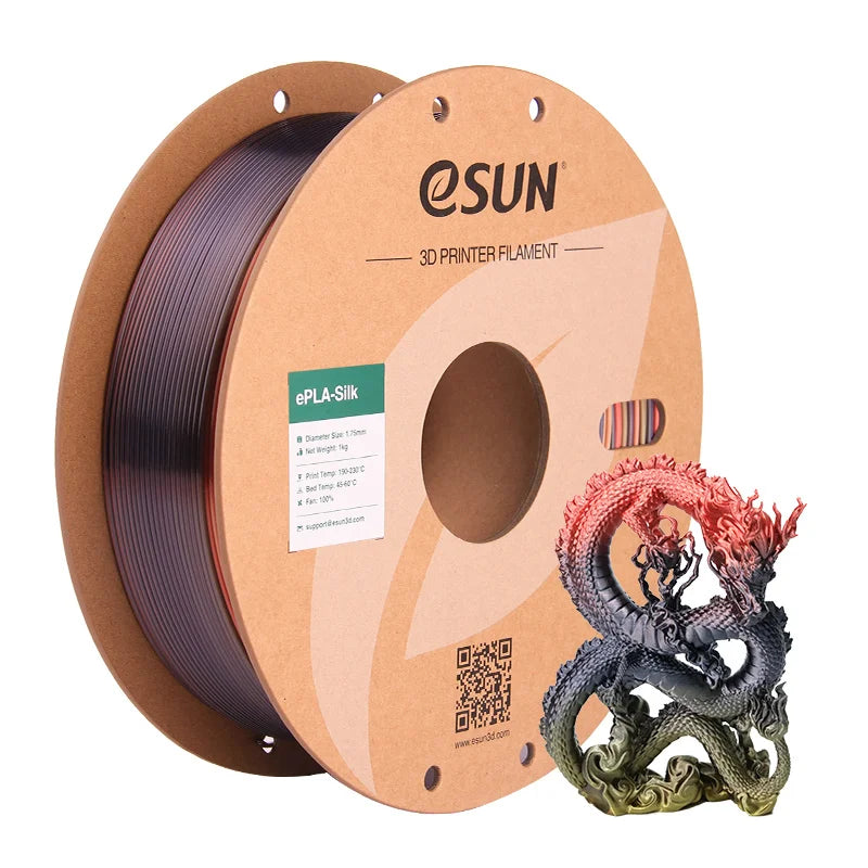 ESUN Rainbow Silk PLA Filament 1.75mm Rainbow Silk Filament for 3D Printer 1KG Printing Material Silk 3D Printer Filament