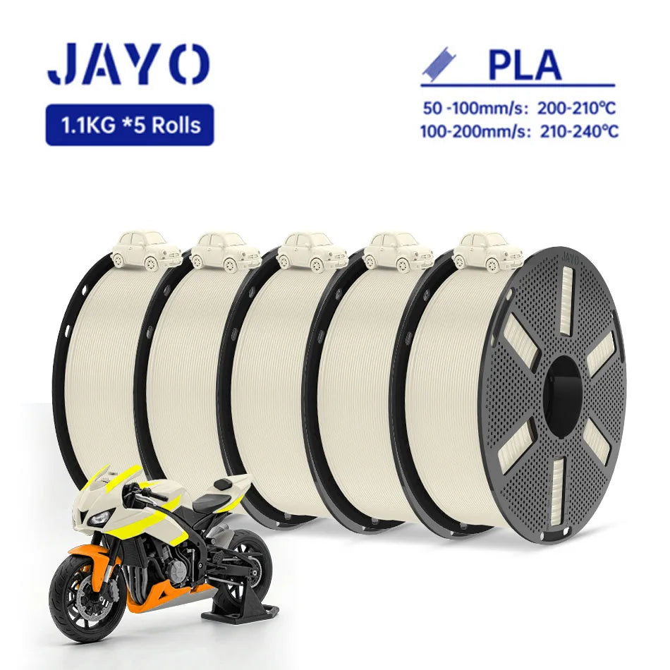 JAYO PLA Filament 1.75MM 5Rolls 3D Printer Filament PLA 100% No Bubble for FDM Coloful 3D Printing Material DIY Gift