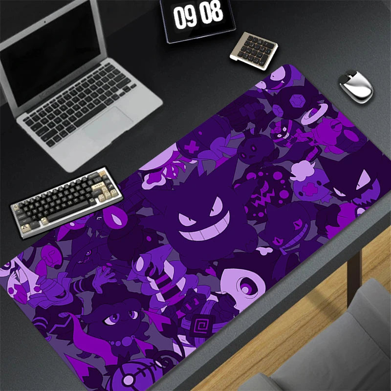 XXL Play Mat Laptop Black Gaming Accessories Mouse Pad Japan Anime Keyboard Rug PC P-pokemon Gengar Mousepad Gamer Keyboard Rug
