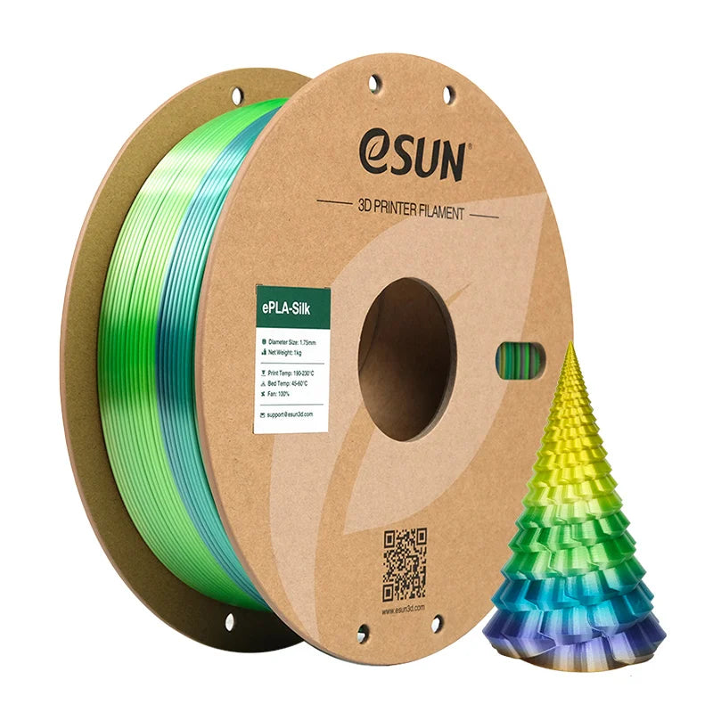ESUN Rainbow Silk PLA Filament 1.75mm Rainbow Silk Filament for 3D Printer 1KG Printing Material Silk 3D Printer Filament