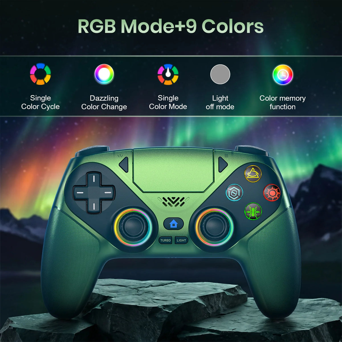 For Playstation 5 Controller RGB Wireless Gaming Bluetooth Control PS5 Macro/Turbo Vibration Dual Sense Anti-Drift Game Joystick