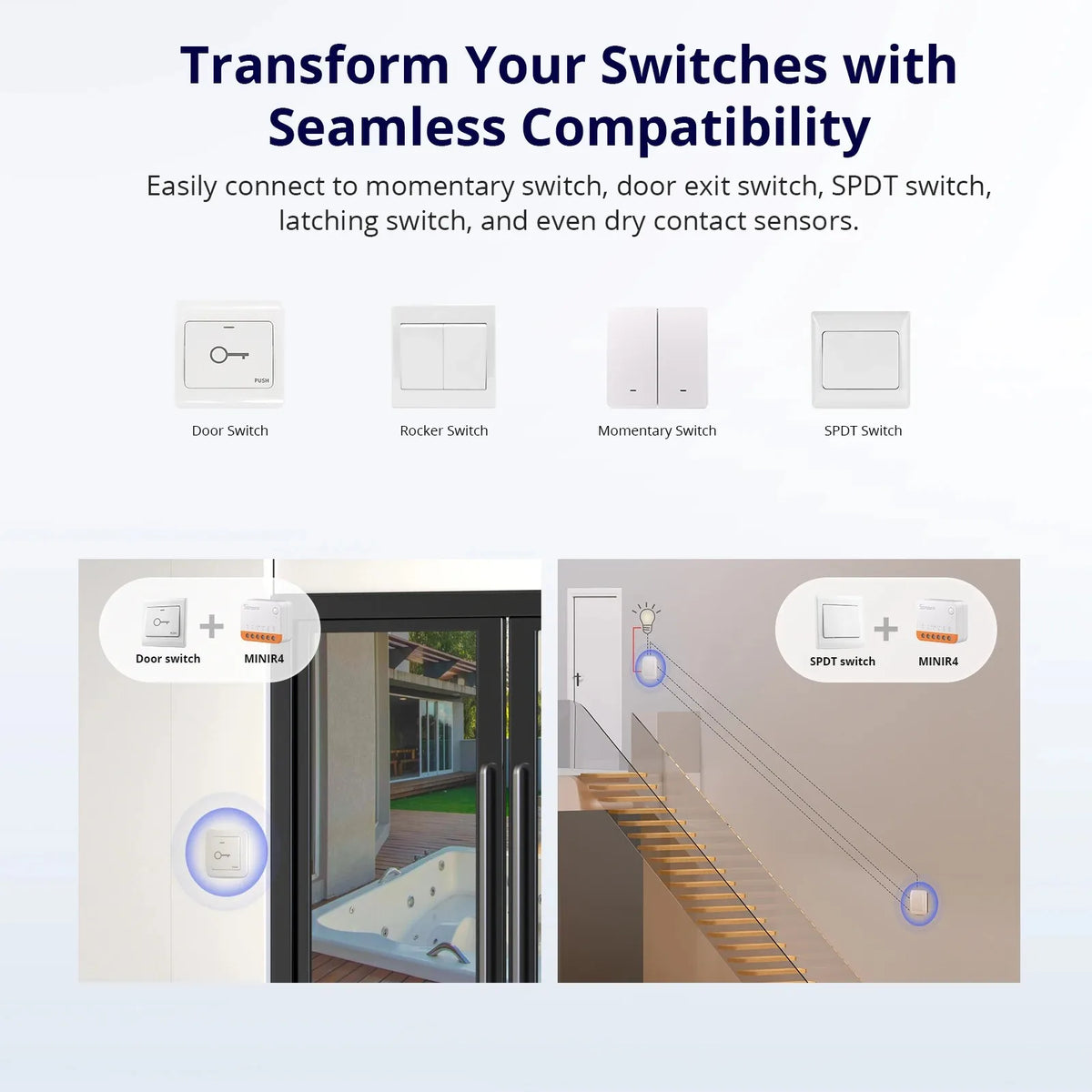 Sonoff Mini R4 Wifi Smart Switch Interruptor with Relay On-Off DIY Switch Module EWelink Control Works with Alexa Yandex Alice