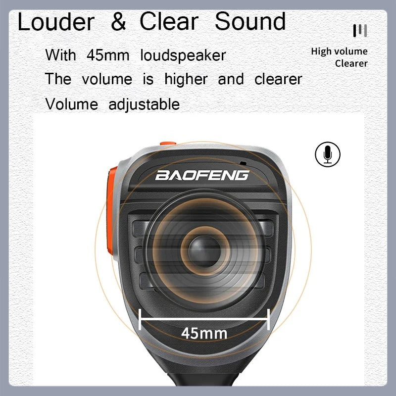 Baofeng UV-5R PTT Waterproof UV-9R Walkie Talkie Speaker Radio Microphone Keenwood 2-Pin Type Handheld Mic For  UV-82 UV16 888S